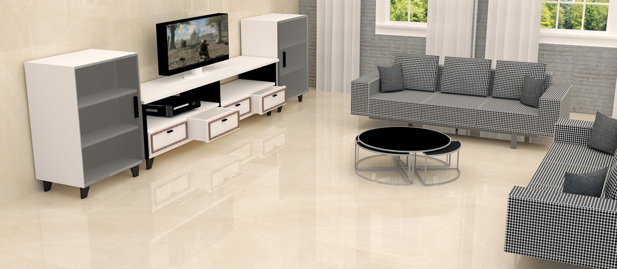 alaska Beige tiles Modern style Living room Tiles