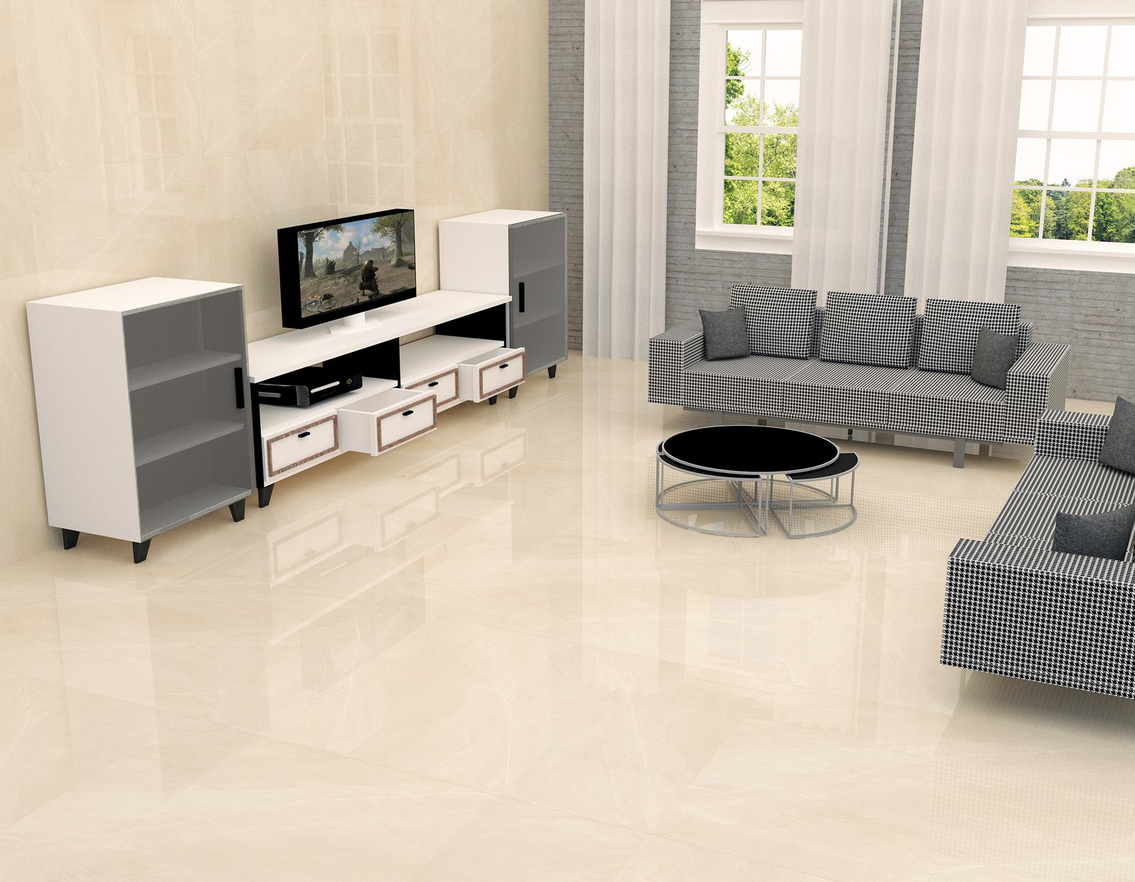 alaska Beige tiles Modern style Living room Tiles