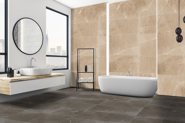 armani Beige and Grey tiles Modern style Bathroom Tiles