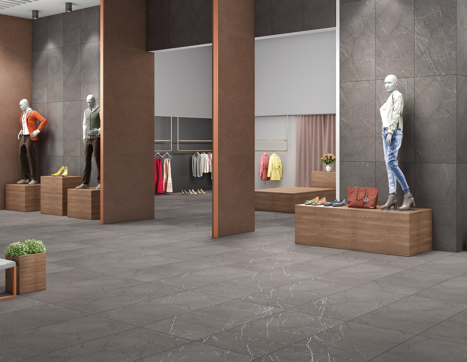 burberry Grey tiles Modern style Light Commercial Tiles
