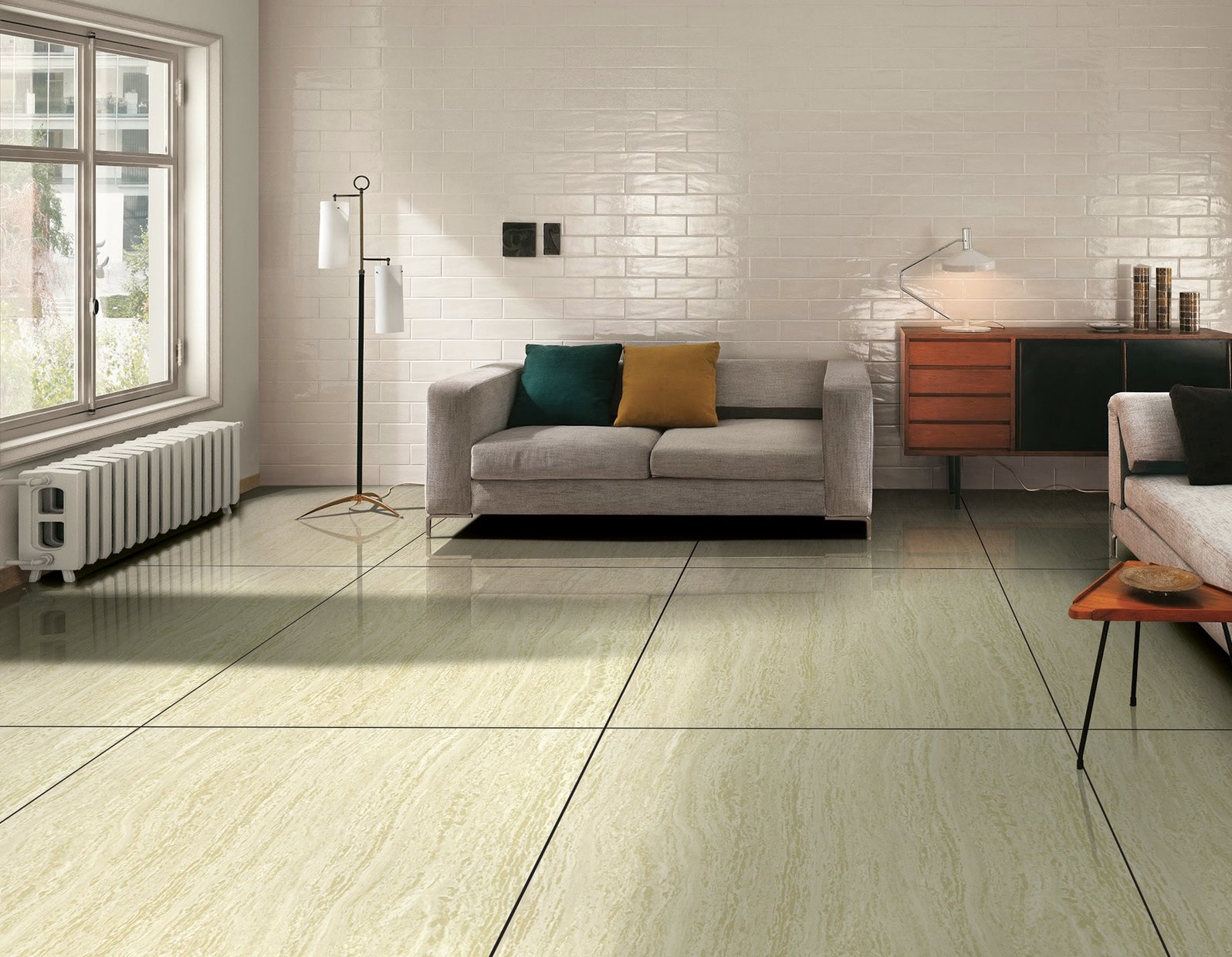 delta Green tiles Modern style Living room Tiles