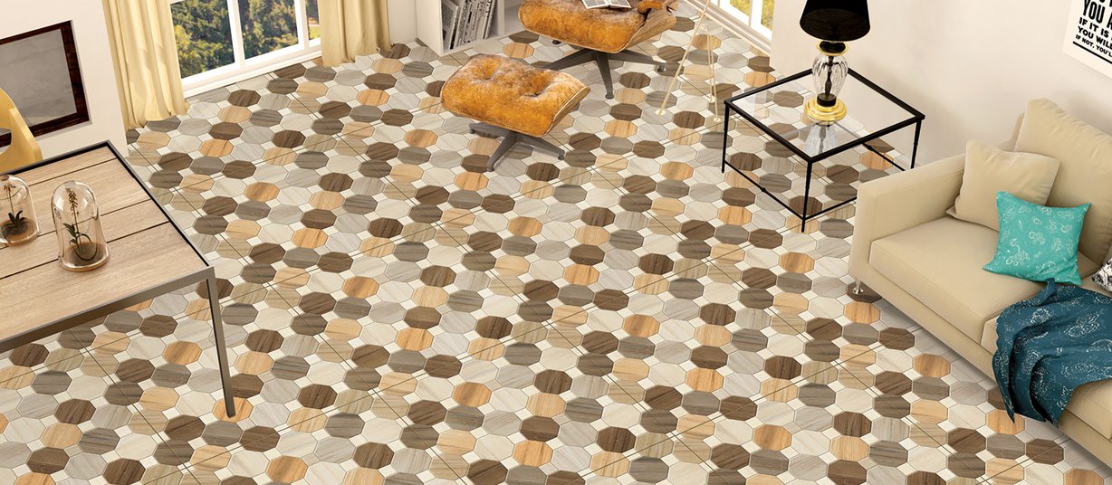 english Mix tiles Modern style Living room Tiles