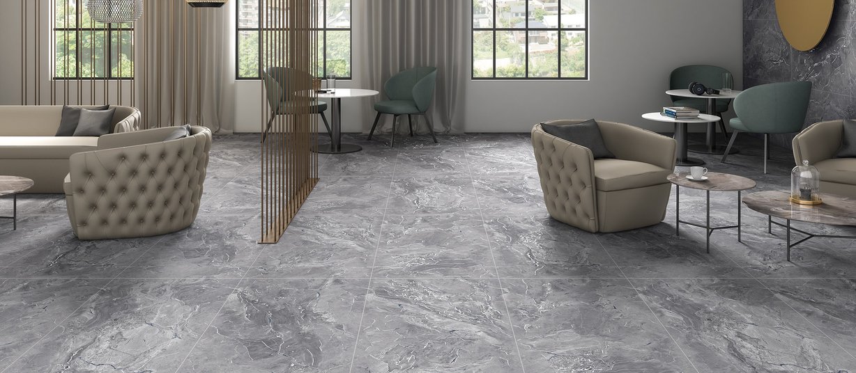 flurry Grey tiles Modern style Living room Tiles