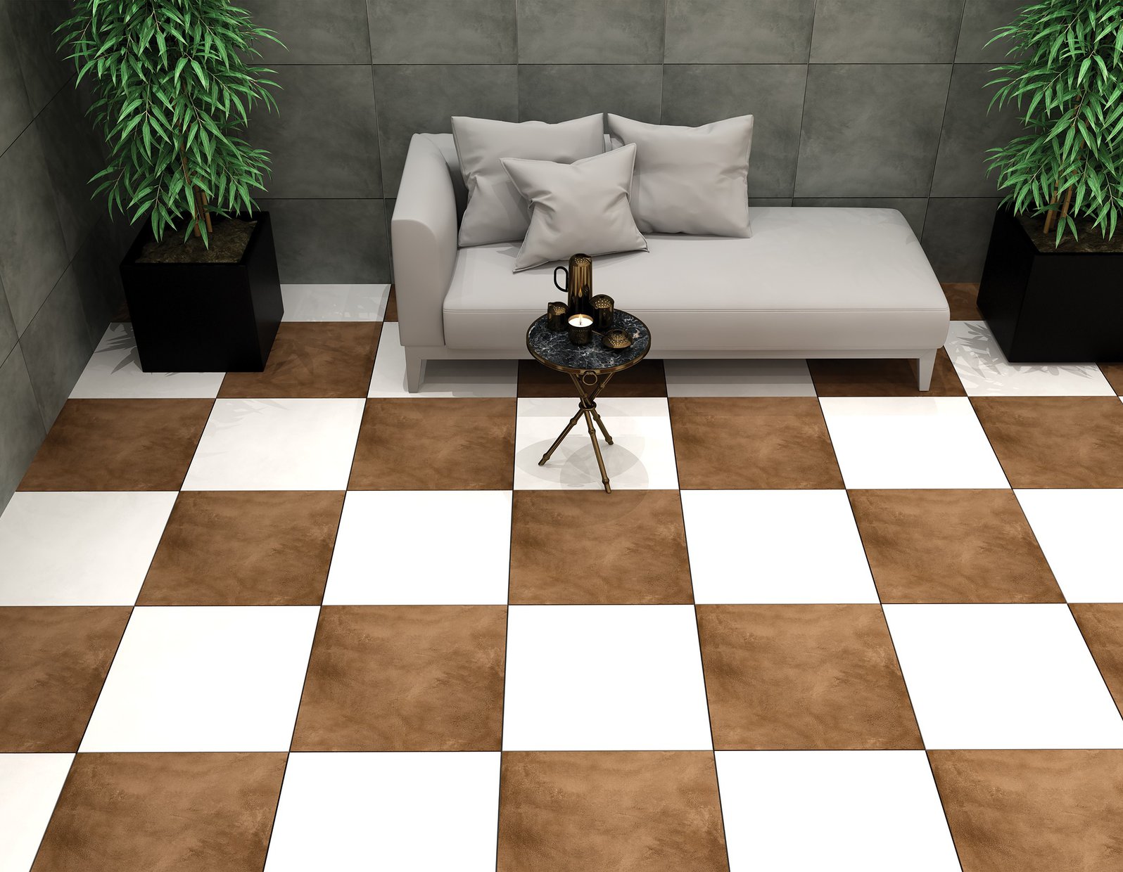 fusion Brown and White tiles Modern style Outdoor Tiles