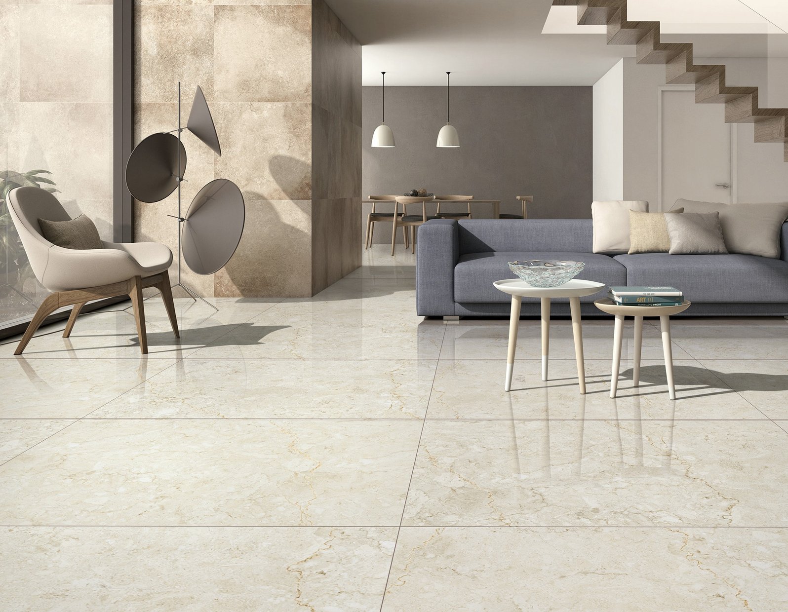 lisbon Beige tiles Modern style Living room Tiles