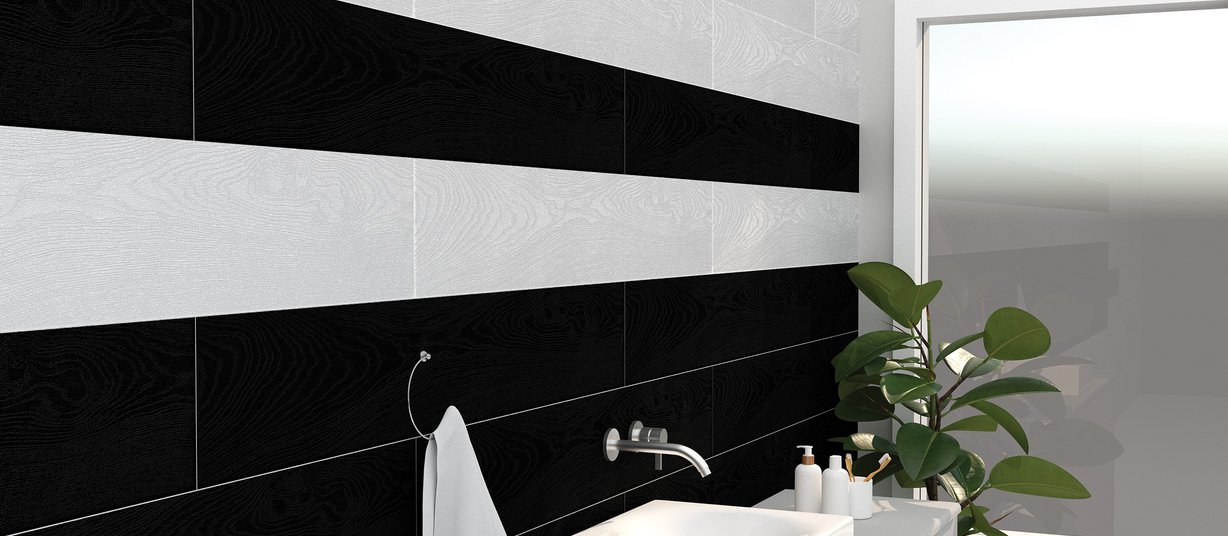 pale BLACK / ANTHRACITE, Mix and White tiles Modern style Bathroom Tiles