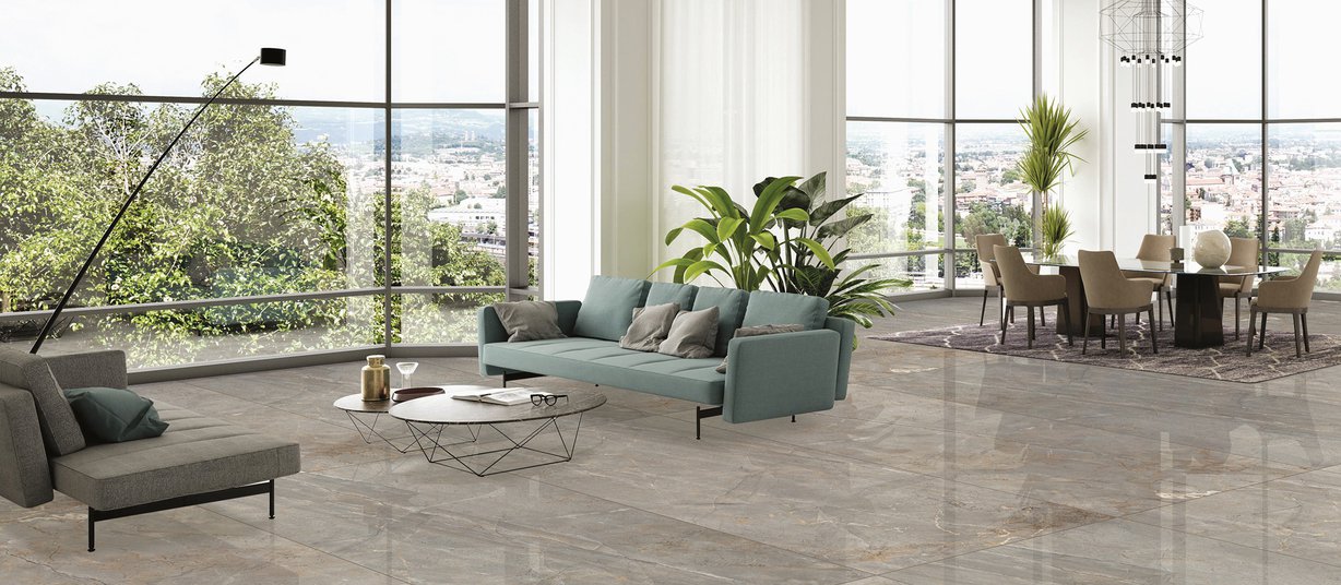 silver Grey tiles Modern style Living room Tiles