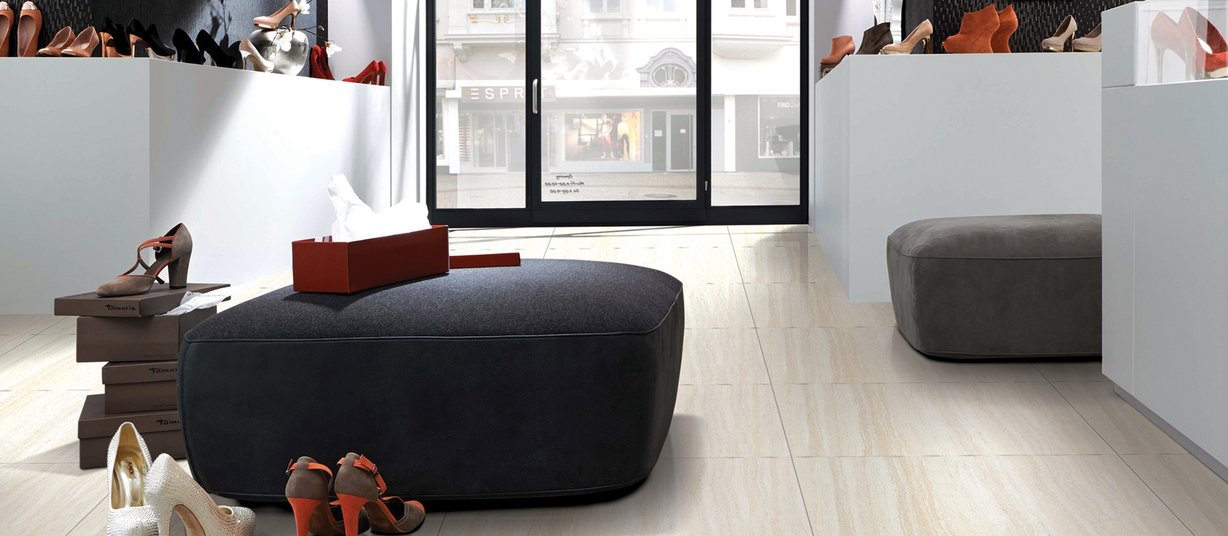 travertino White tiles Modern style Living room Tiles